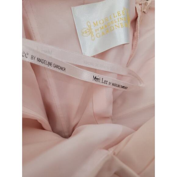 Morilee Madeline Gardner 8 babydoll Mini Dress One shoulder Layered Blushed - Picture 8 of 8